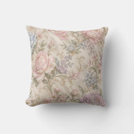 Almofada Floral Rosa Peônia Rosa Chic Desgastado Vintage