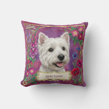 Almofada Floral Rosa Personalizada para Cão West H