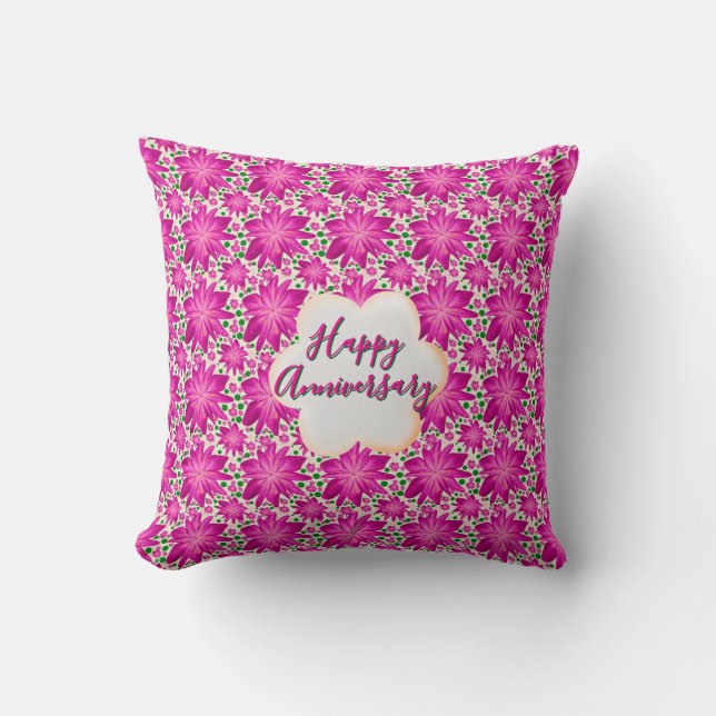 Almofada Floral rosa personalizado e customizado  (Frente)