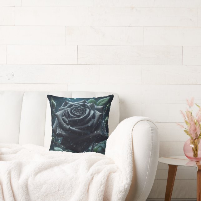 Almofada Floral Rosa preto (Sofá)