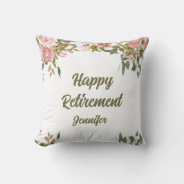 Almofada Floral Rosa Vegetação Rústico Boho Feliz Aposentad