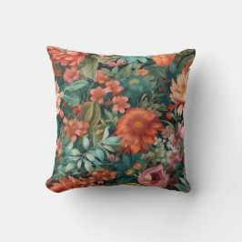 Almofada floral rose tropical dark vibrant interior