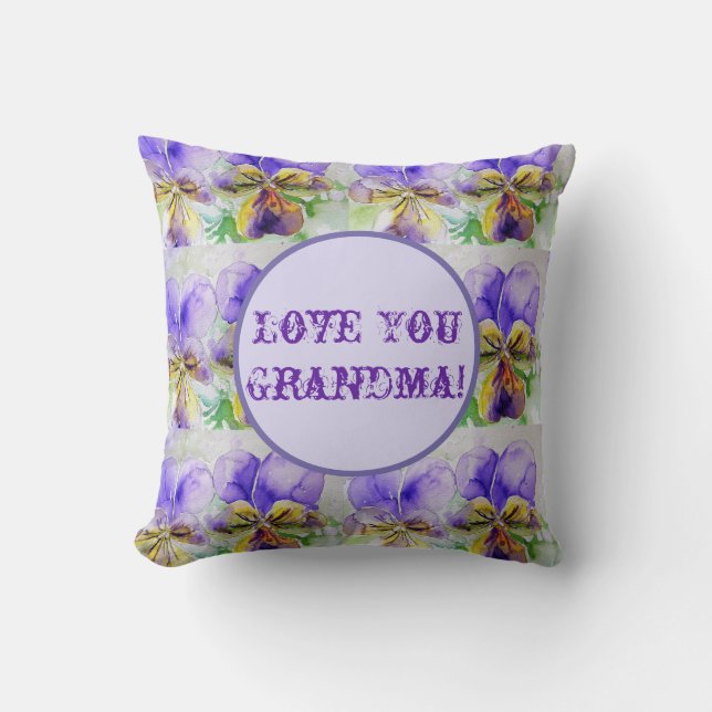 Almofada Floral Roxo Ama Sua Avó Cushion (Frente)