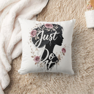 Almofada Floral Silhouette Just Do It on Throw Pillow