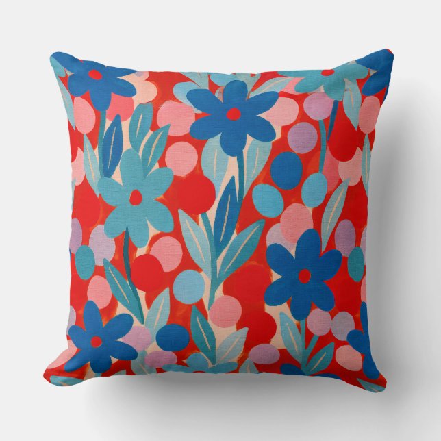 Almofada Floral Spots in red pattern (Frente)