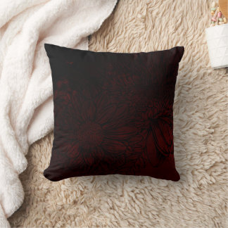 Almofada Floral Sutil em Burgundy Escuro Profundo Urban Gru