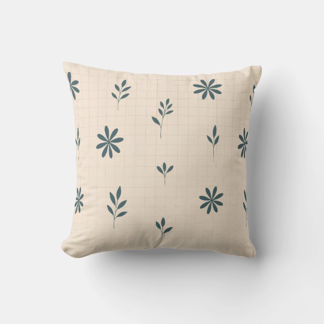 Almofada Floral Verde Minimalista (Frente)