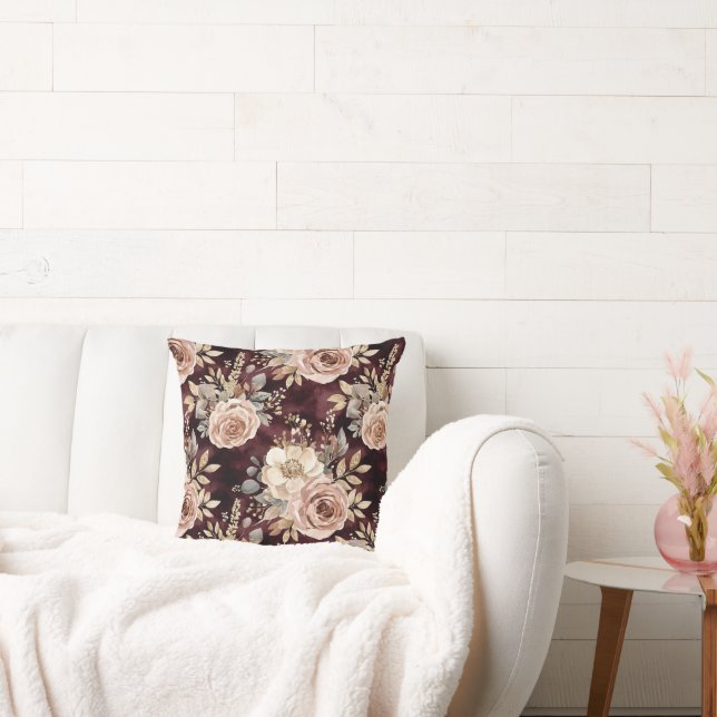 Almofada Floral vermelho brilhante (Sofá)