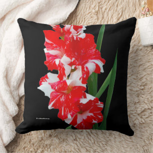 Almofada Floral Vermelho e Gladiolos Brancos Incríveis