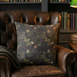 Almofada Floral Vintage Escuro Sombrio William Morris