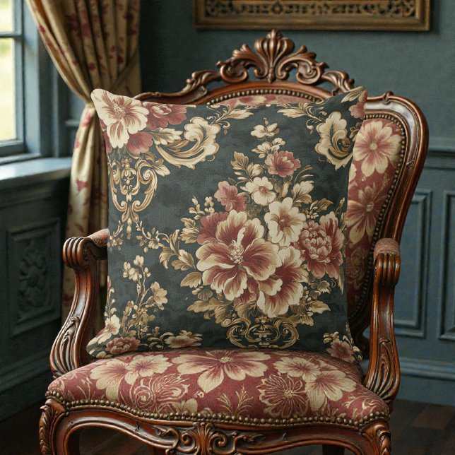 Almofada Floral Vitoriano Vintage (Criador carregado)