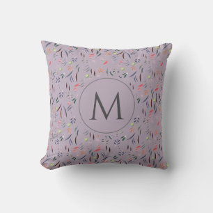 Almofada Floral Watercolor MONOGRAM Lilac