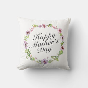 Almofada Floral Wreath Simples de Dia de as mães Feliz TR