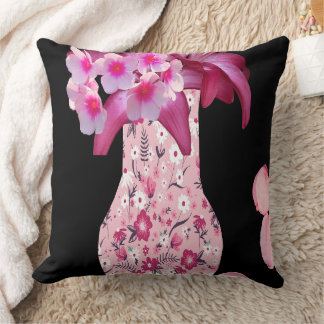 Almofada Floral Xadrez Rosa na Moda