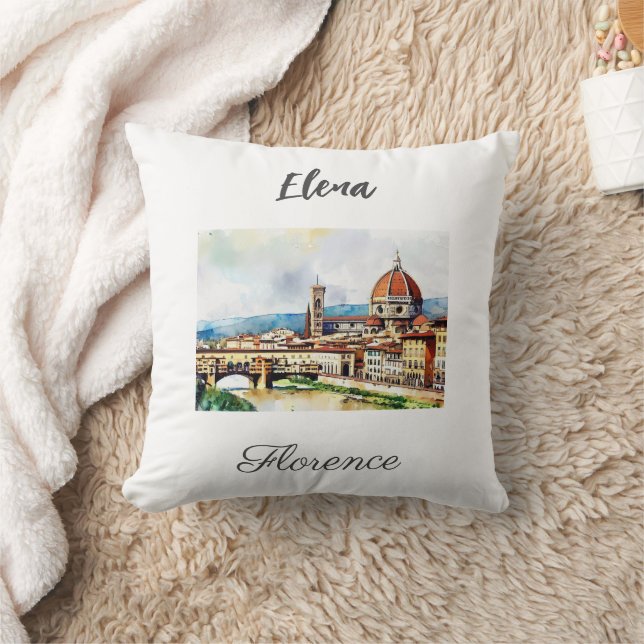 Almofada Florença, pintura aquosa e charmosa (Cobertor)
