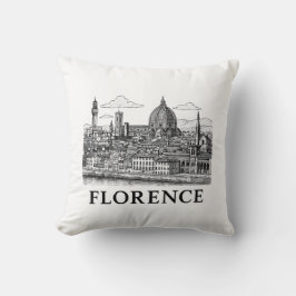Almofada Florence Cityscape - Arte de Linha da Catedral Duo