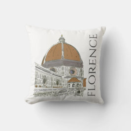 Almofada Florence Italy Duomo Caneta e Ilustração de Tinta