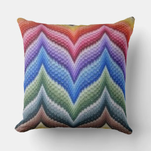 Almofada Florentine Flair artesanal: Bargello Needlepoint