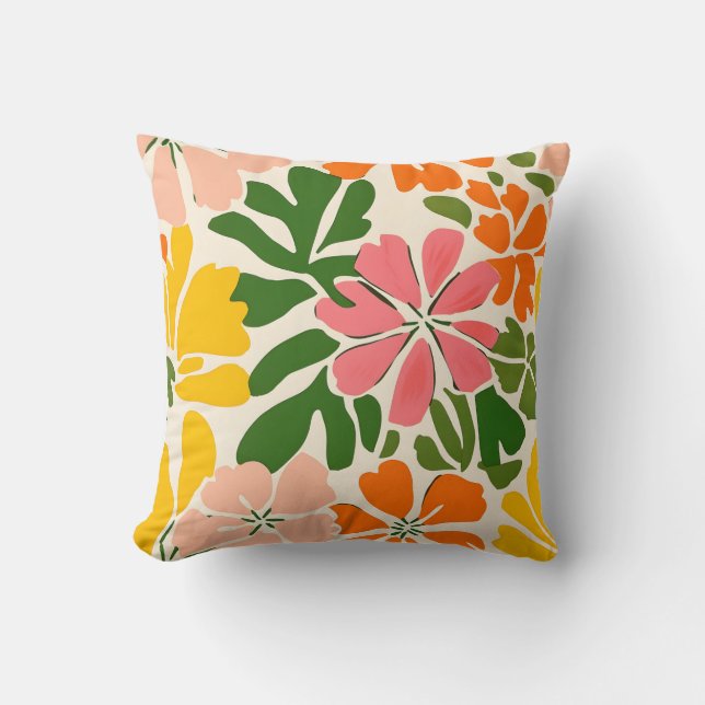Almofada Flores abstrato coloridas (Frente)