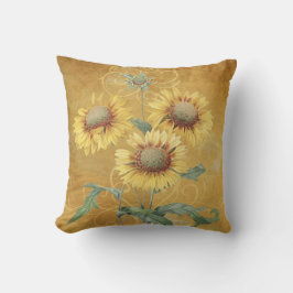 Almofada Flores Amarelas Vintage Gaillardia