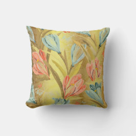 Almofada Flores Aquáticas Crocus Lila Dourada das Orquídeas