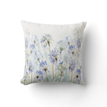 Flores azuis de verão esboço aquoso