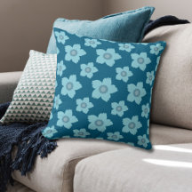 Flores Azuis Em Fundo Azul