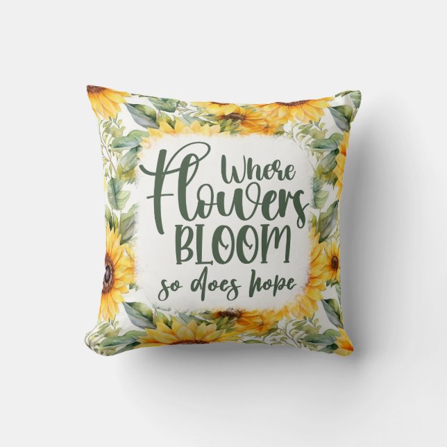 Almofada Flores Bloom Hope, Girassóis (Frente)