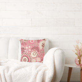 Almofada Flores/Bolinhas rosa | Travesseiro decorativo deco