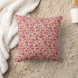 Almofada Flores bonito e Cute Vintage Flores Vermelhas Rosa