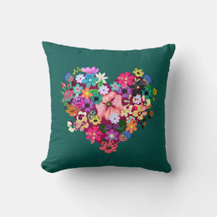 Almofada Flores bonito Florais Vermelhas Corações Flores Ve