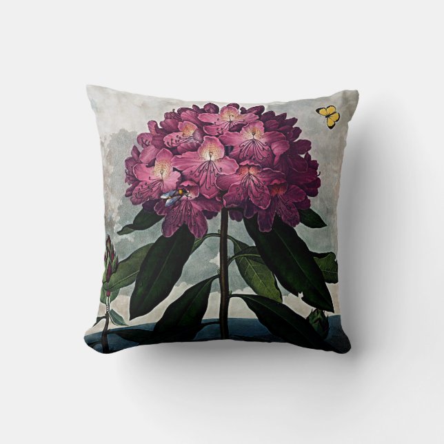 Almofada Flores botânicas os coxins do rododendro (Frente)