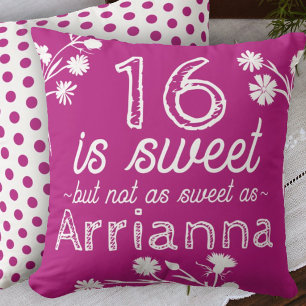 Almofada Flores Brancas, Cor-de-Rosa Doce, Personalizadas