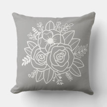 Flores brancas modernas laranja e cinza para aquec