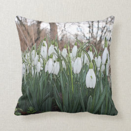 Almofada Flores brancas, snowdrops do primavera