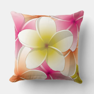 Almofada Flores Brilhantes Frangipani/ Plumeria