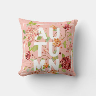 Almofada Flores da Hortensia: Fundo do Autumn Vintage
