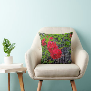 Almofada Flores de Azalea Vermelha