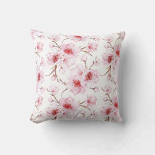 Almofada Flores de Cerejeira Rosa Branco
