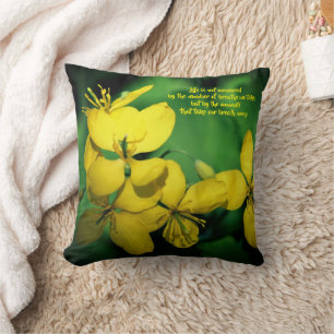 Almofada Flores de Citação Inspiradora de Vida