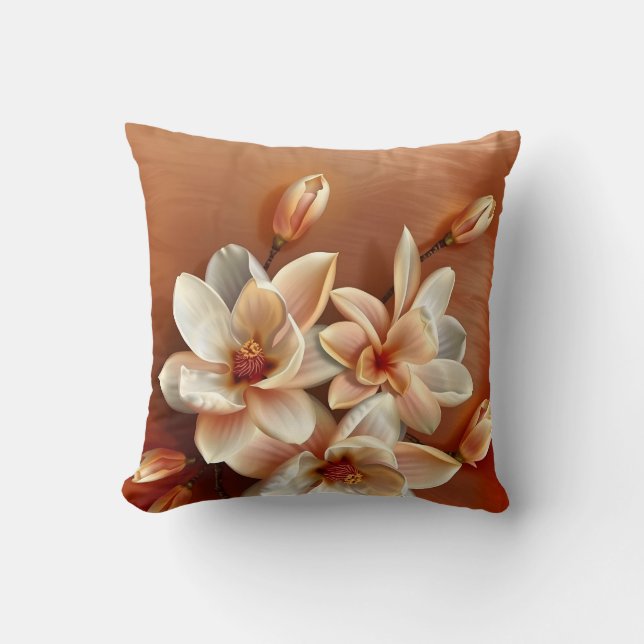 Almofada Flores De Cobre 3 D Magnolia (Frente)