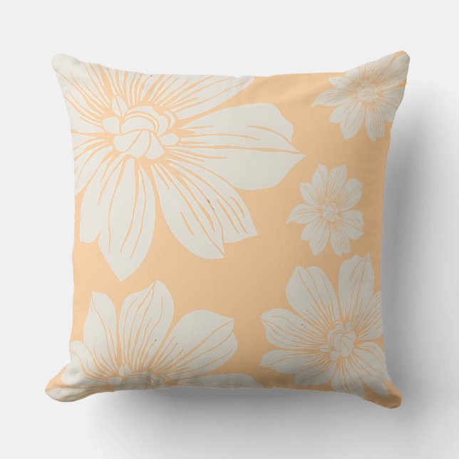 Almofada Flores de cor creme (Frente)
