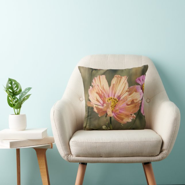 Almofada Flores de Cosmea Retro Verão Aniversário (Cadeira)