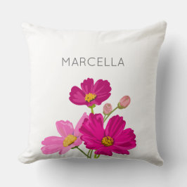 Almofada Flores de Cosmos do Jardim Brilhante Coloridas Per