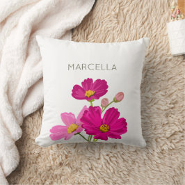 Almofada Flores de Cosmos do Jardim Brilhante Coloridas Per