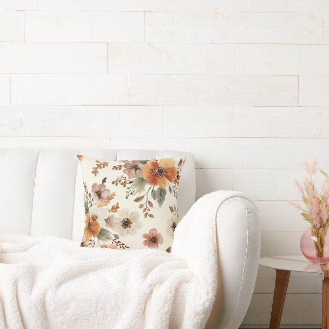 Almofada Flores de Creme de Laranja (Sofá)