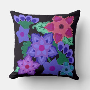 Almofada Flores de Estilo Faux Felt Boho com Legenda