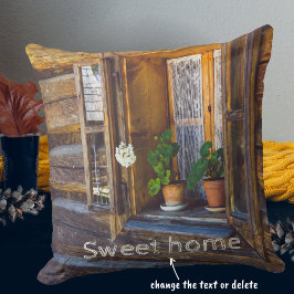 Almofada Flores de gerânio na janela