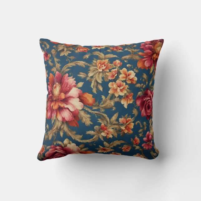 Almofada Flores de Grande Vintagem, Itália, refinadas (Verso)