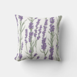 Almofada Flores de Lavanda em Aquarela